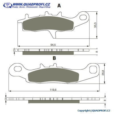 Brake Pads Goldfren K5 for Kawasaki Bruteforce 650