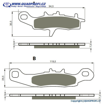 Brake Pads Goldfren K5 for Kawasaki KFX 700