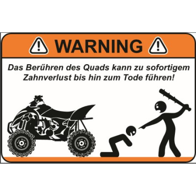 Sticker Warning Quad Cudgel - german