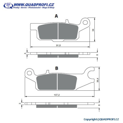 Brake Pads Goldfren K5 for Yamaha Grizzly 700 550